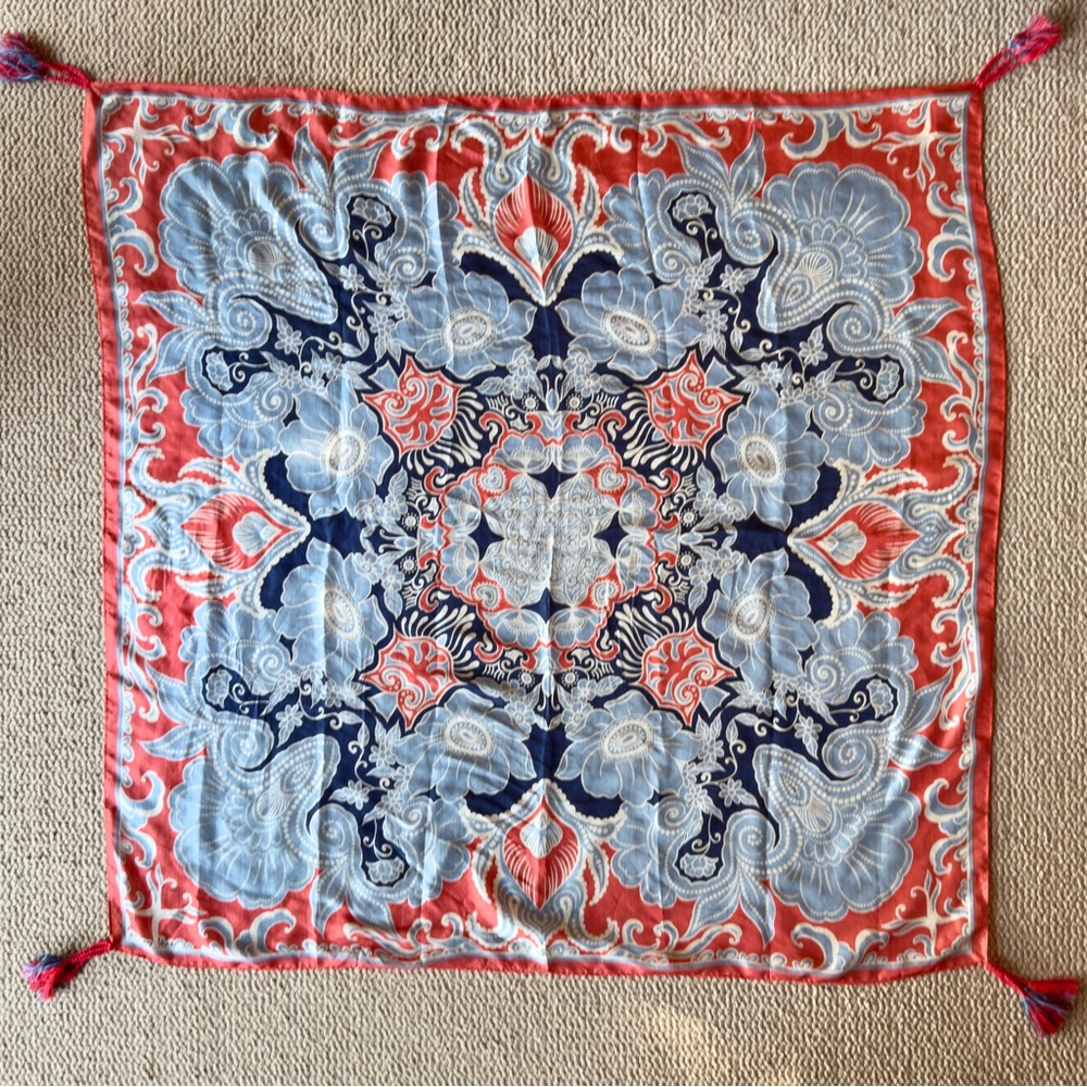 Johnny Was 100% Silk Paisley Scarf